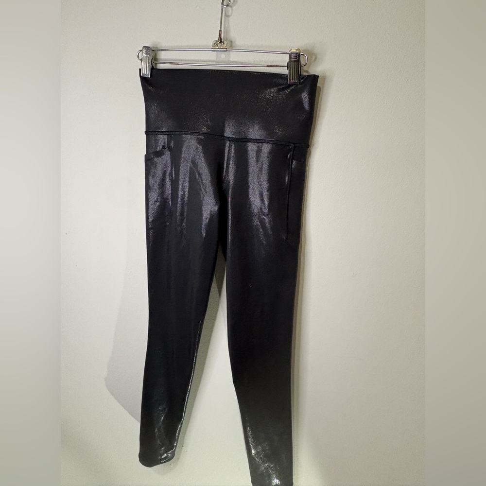 Athleta Metallic Black Leggings